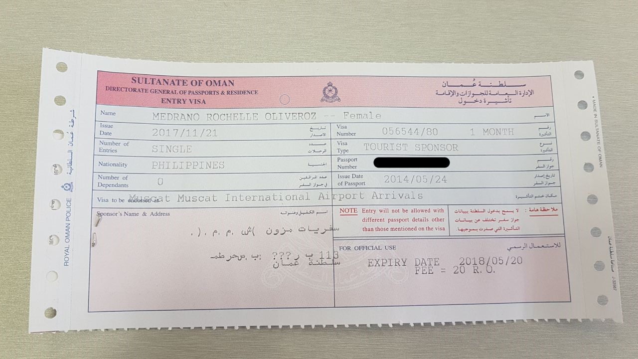 Oman Tourist Visa