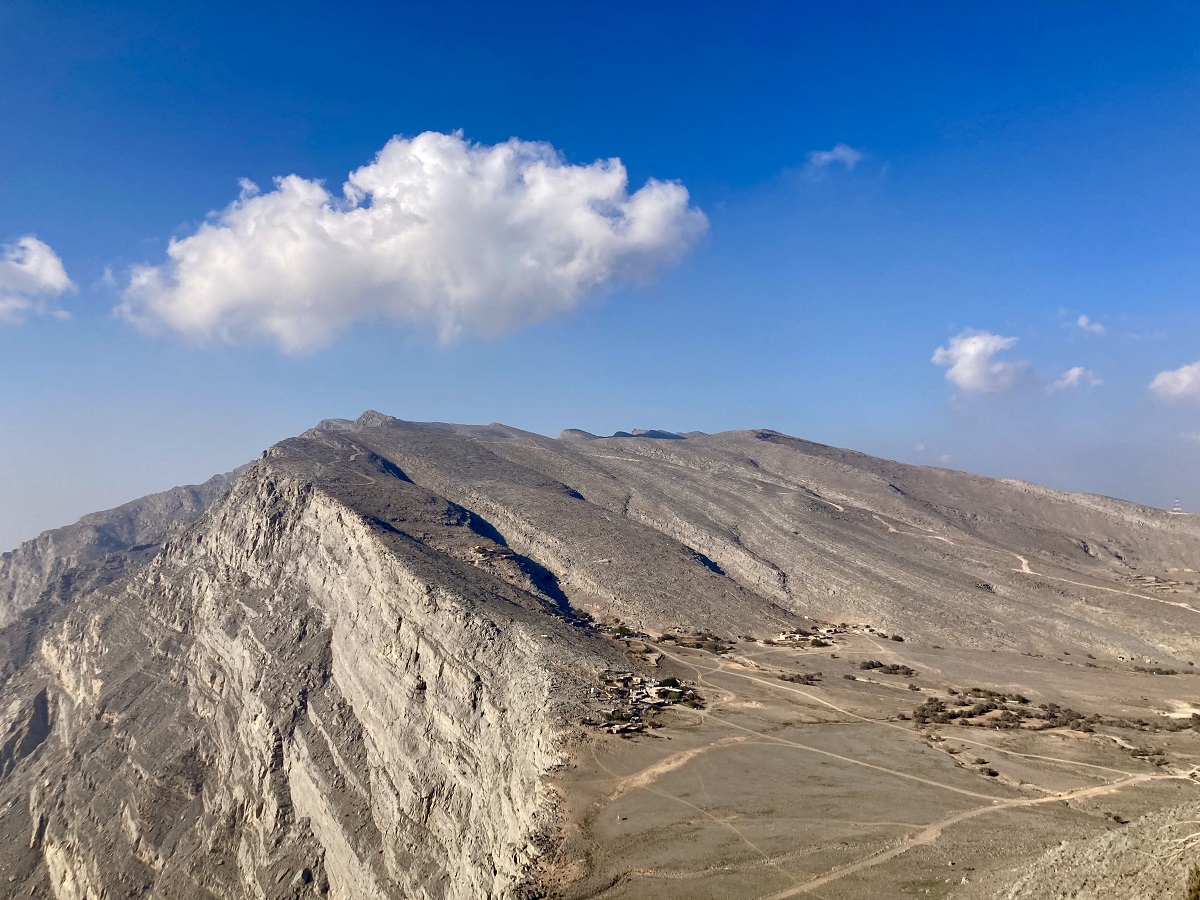 Aerial view of Stairway to Heaven trail in Ras Al Khaimah, UAE