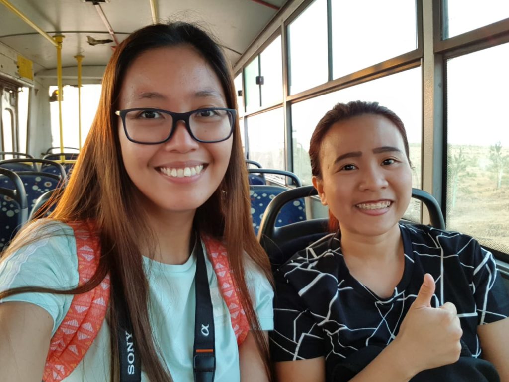 Selfie inside public transportation Bus#217 from Yanar Dag going back to Koroglu Metro Station in Baku