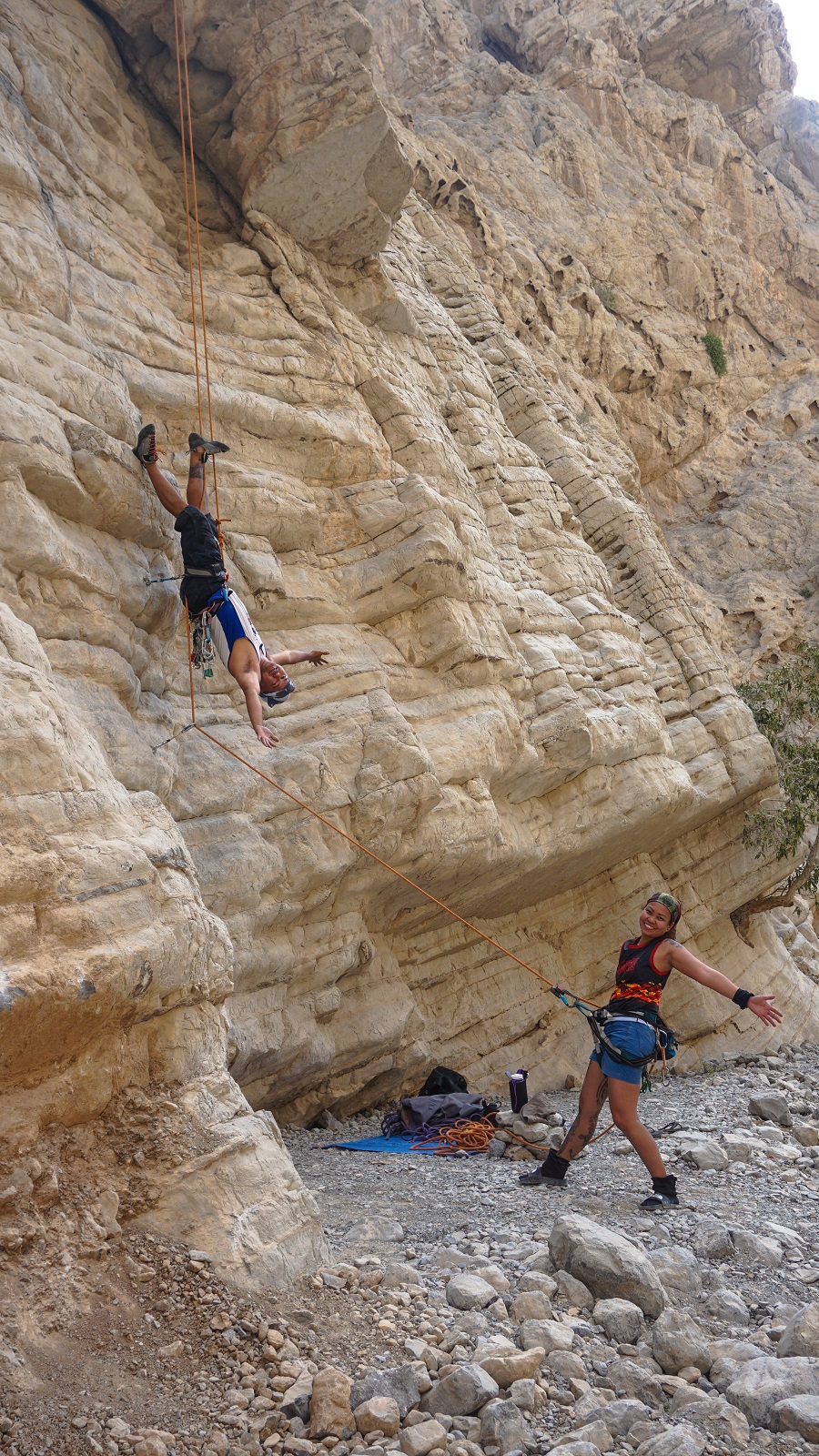 Rock Climber and Belayer