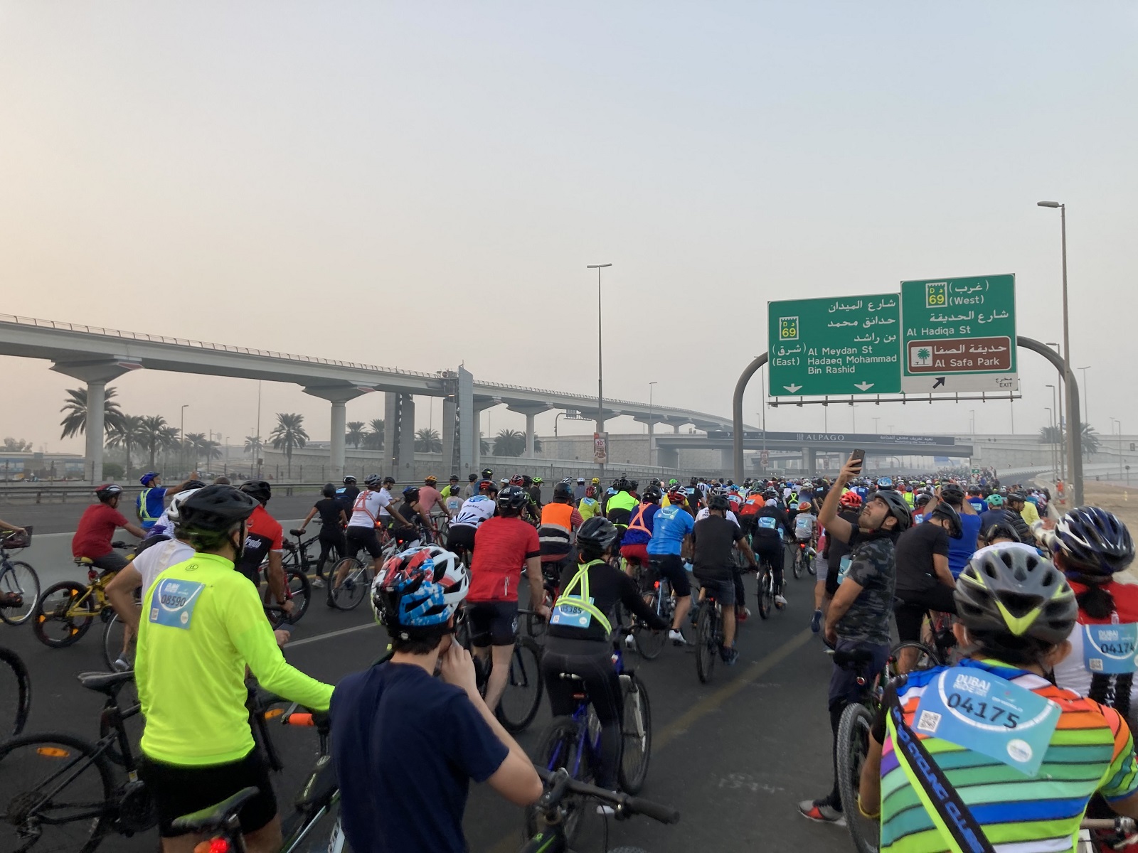 Sheikh Zayed Road during Dubai Bike Ride 2021