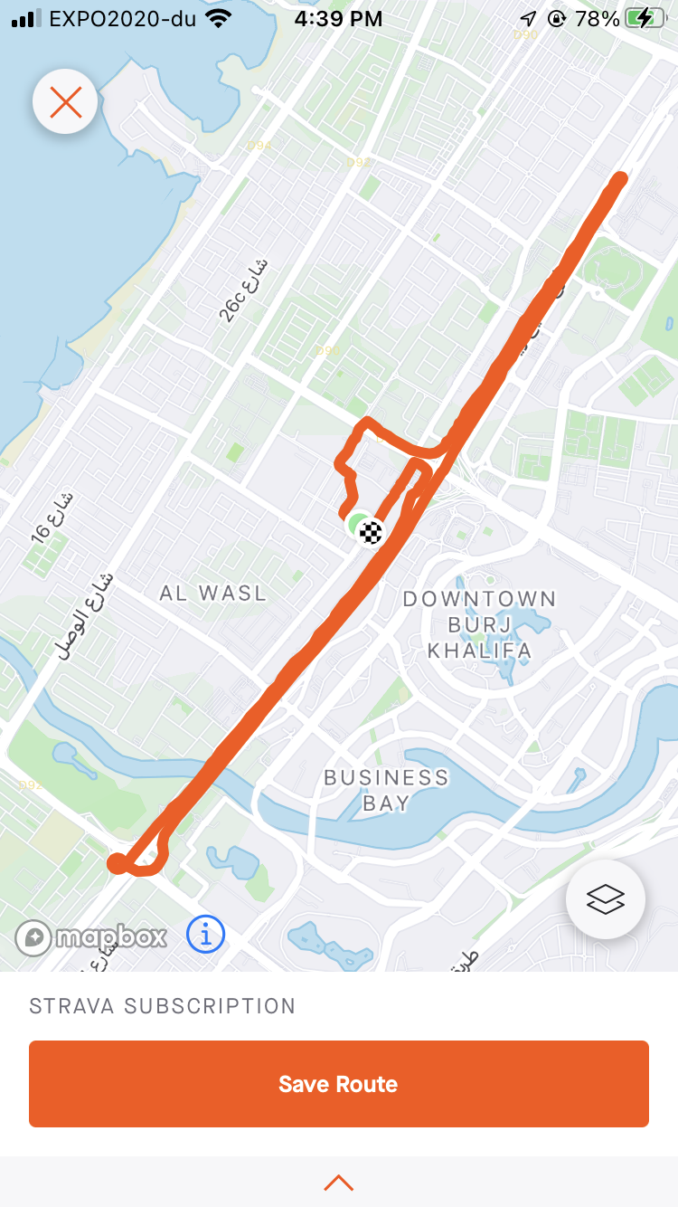 Dubai Bike Ride Map 