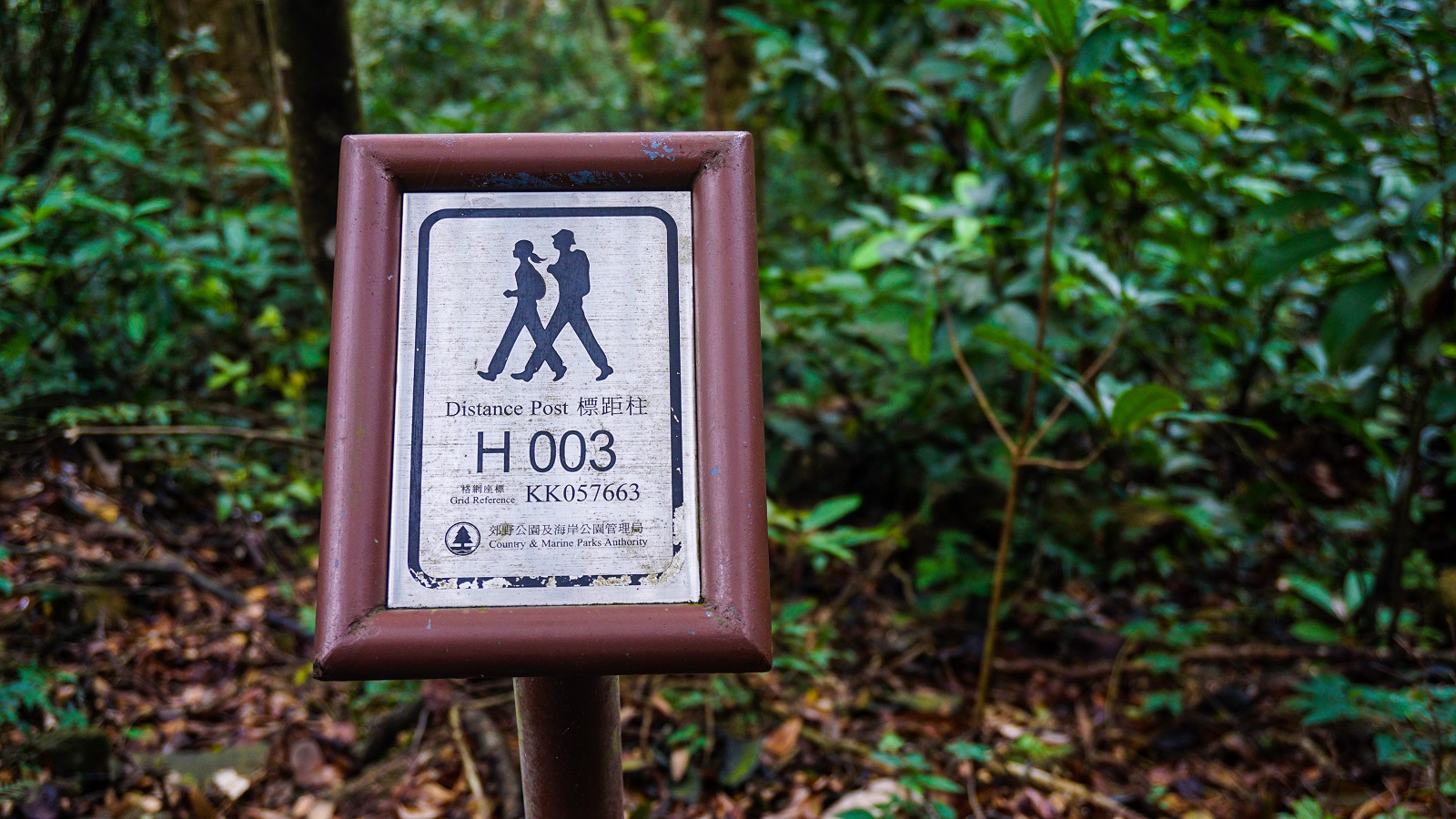 Distance Post H003 in Hong Kong Trail Section 1