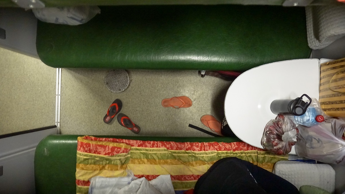 Second Class Cabin inside our Overnight Train