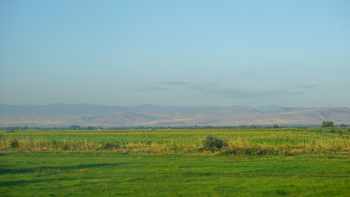 Georgian View on our Overnight Train from Baku