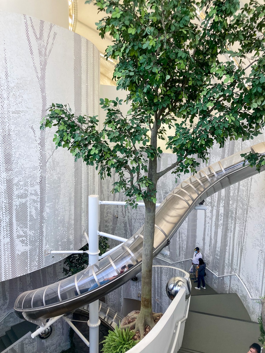 Luxembourg Pavilion - the famous slide inside Expo 2020 Dubai 