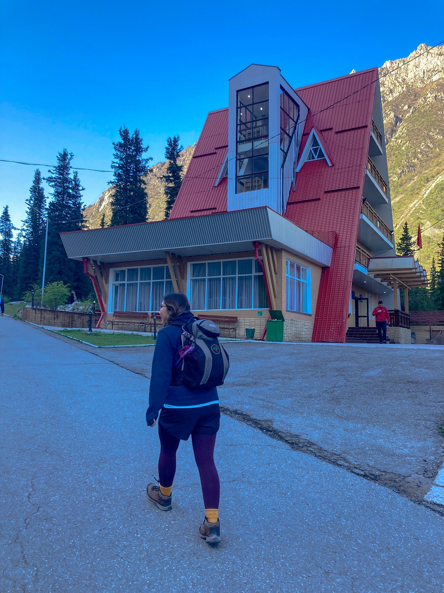 Alplager Hut as hiking trailhead in Ala Archa National Park 