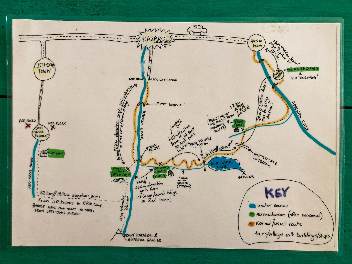 Altyn Arashan Hike Map