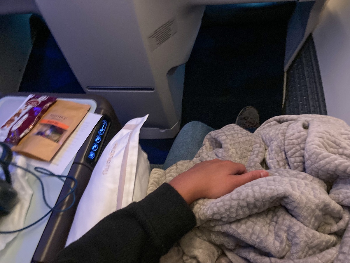 Business Class Seat in a Boeing 737 Max 8 aircraft