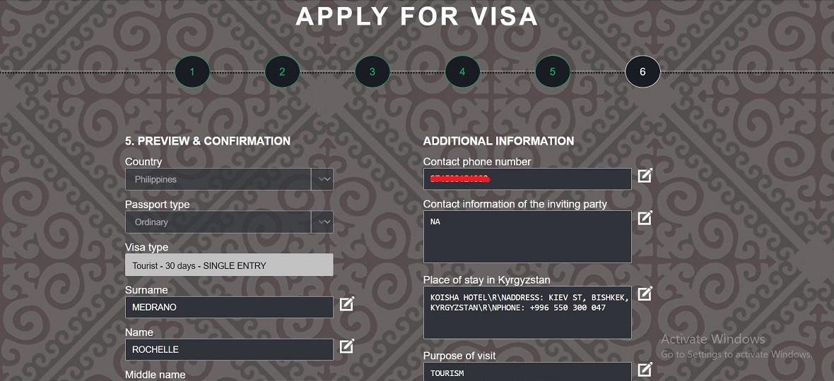 Kyrgyzstan Tourist E-Visa Application