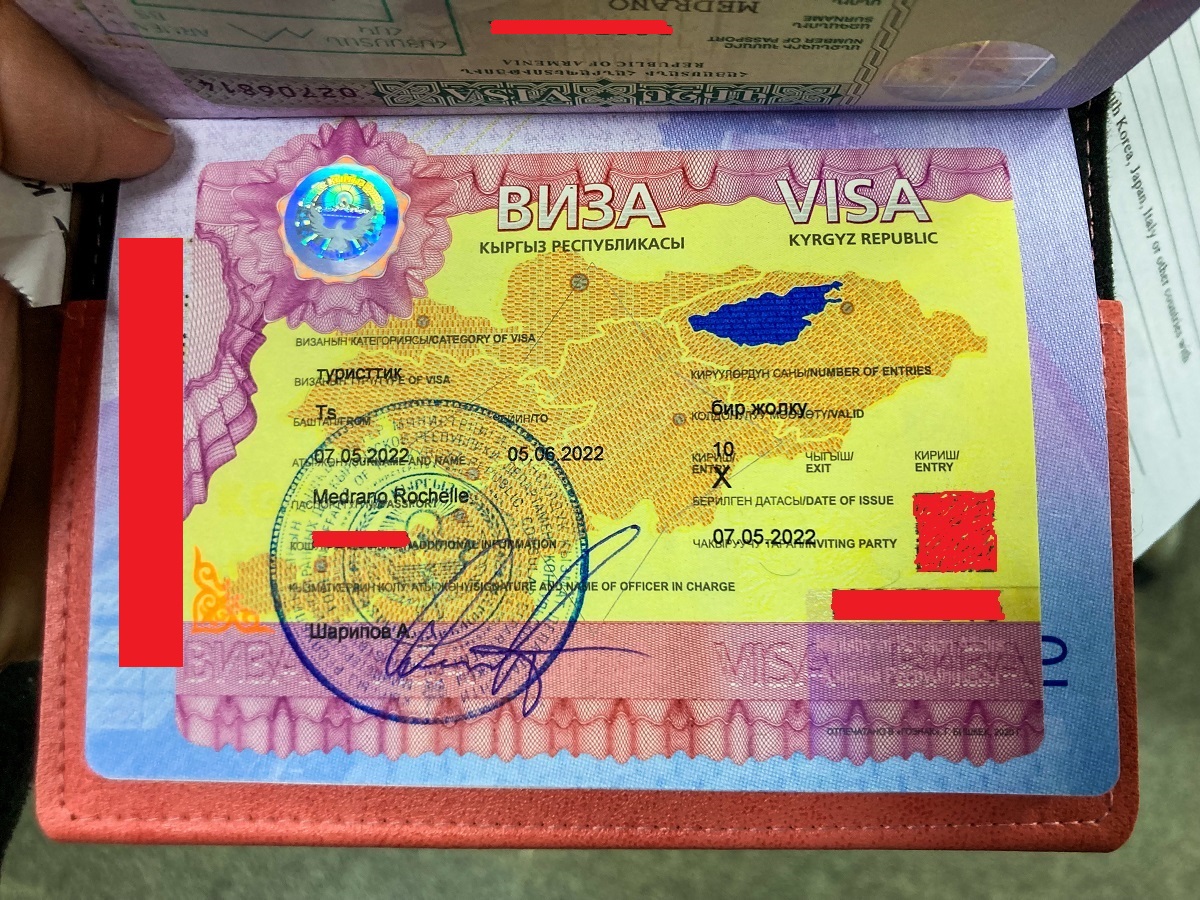 Kyrgyzstan Tourist Visa stamped upon Arrival in my Philippine Passport