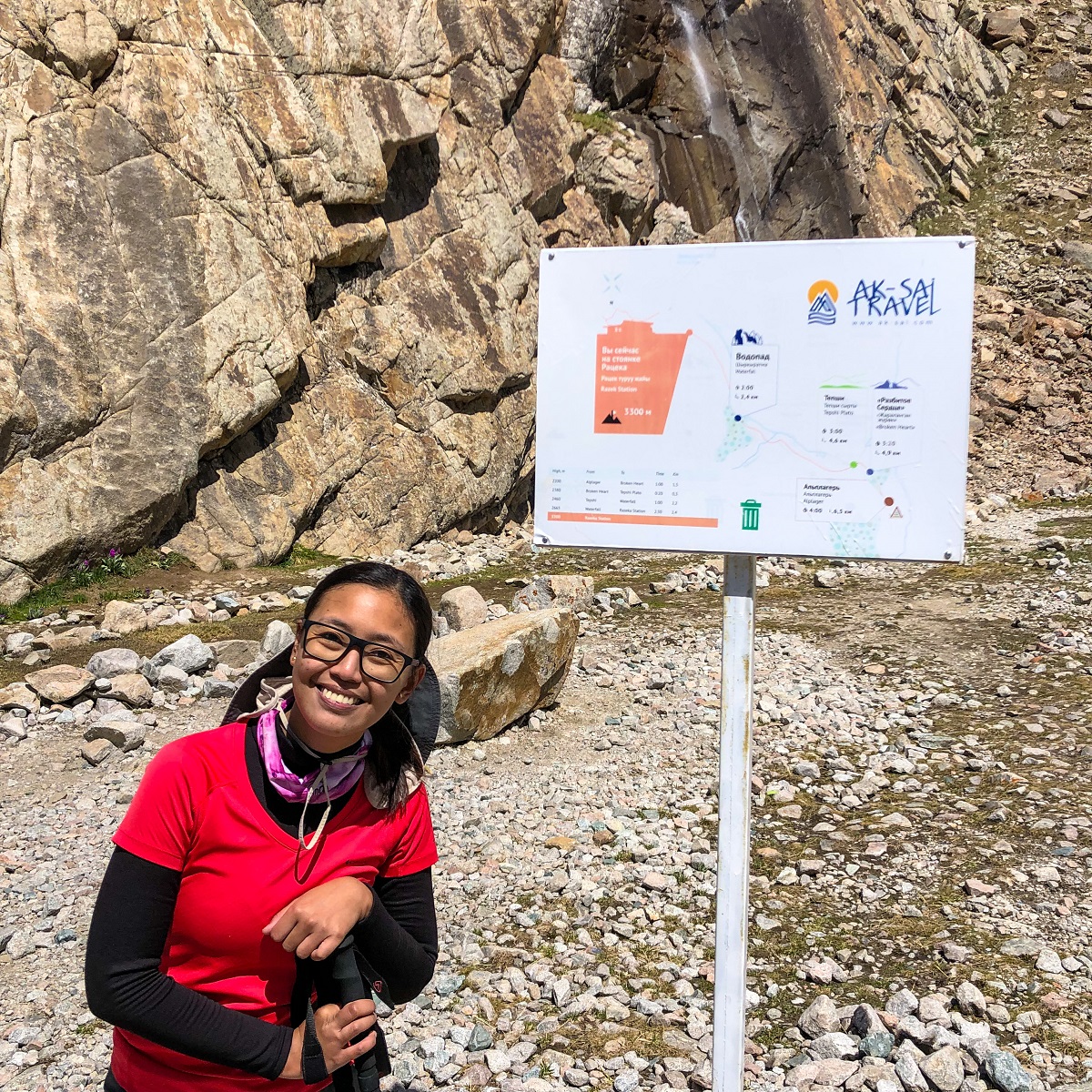 Hiking Trail Map in Ratsek Hut (Ala Archa National Park) 