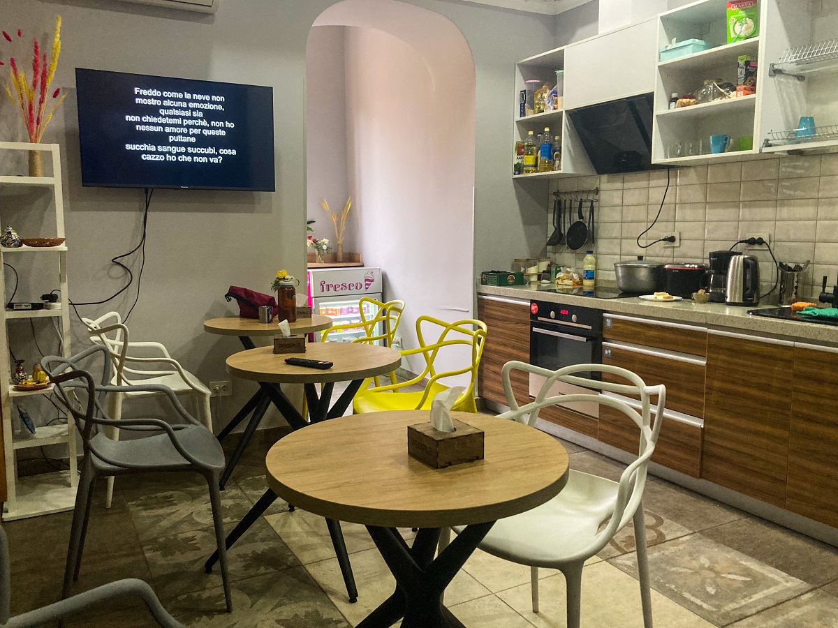 Kitchen & Dining Area of People Hostel in Bishkek