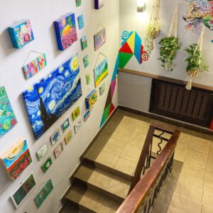 Staircase of People Hostel in Bishkek