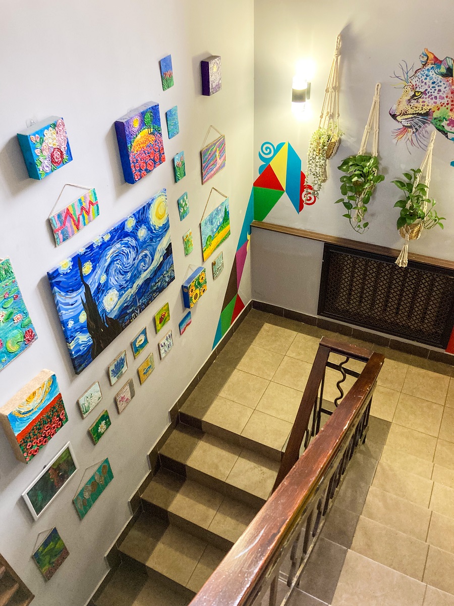 Staircase of People Hostel in Bishkek