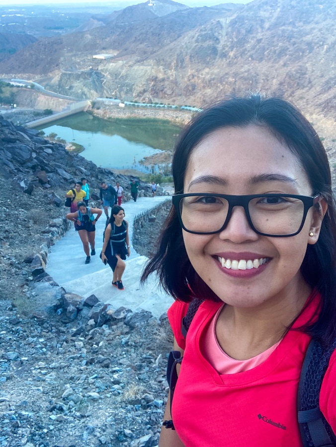 Selfie at Wadi Shawka stairs 