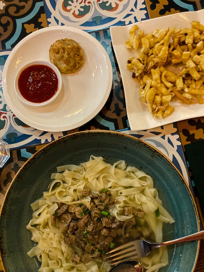 Kyrgyzstan Dishes to Try - Beshbarmak and Chakchak