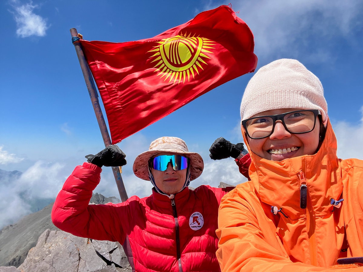 At the summit of Komsomolets Peak