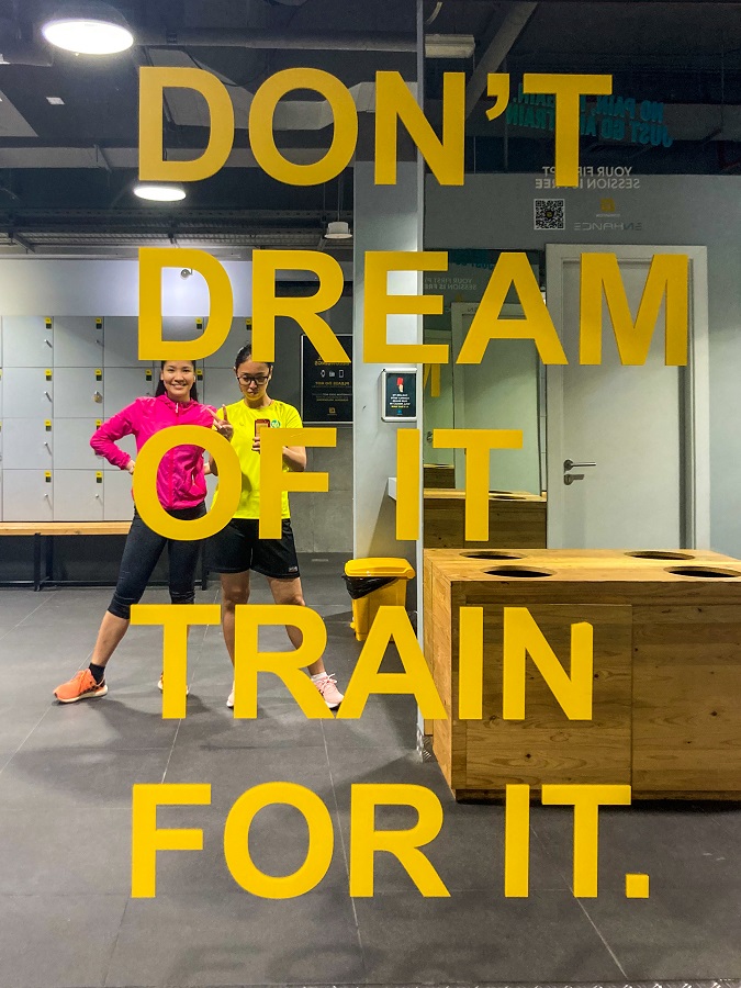 Selfie with the Motivation Statements Mirror inside GymNation 