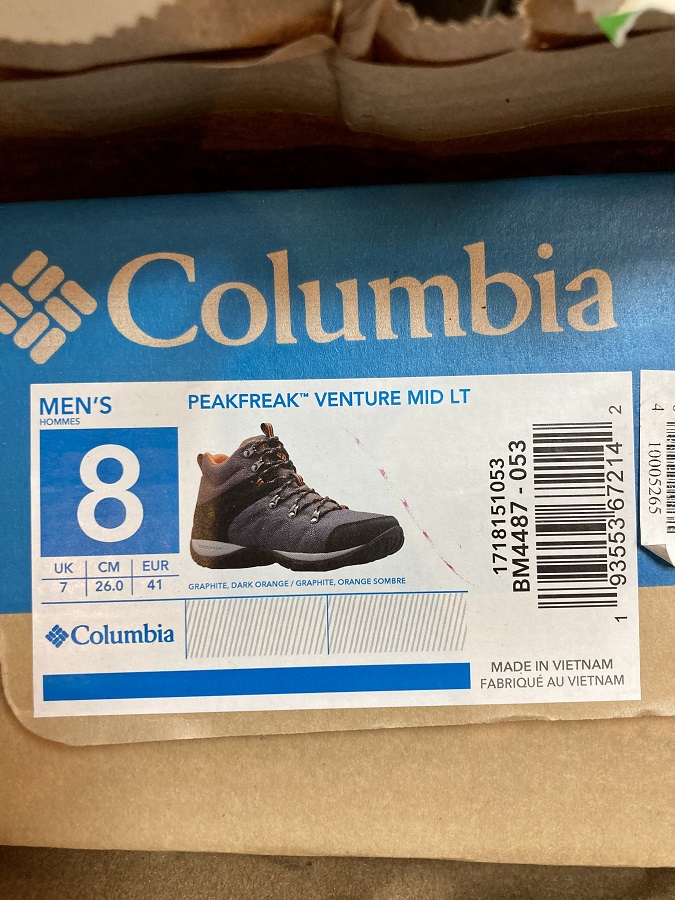 Columbia Men's Peakfreak Venture Mid LT Boot Shoe Box 