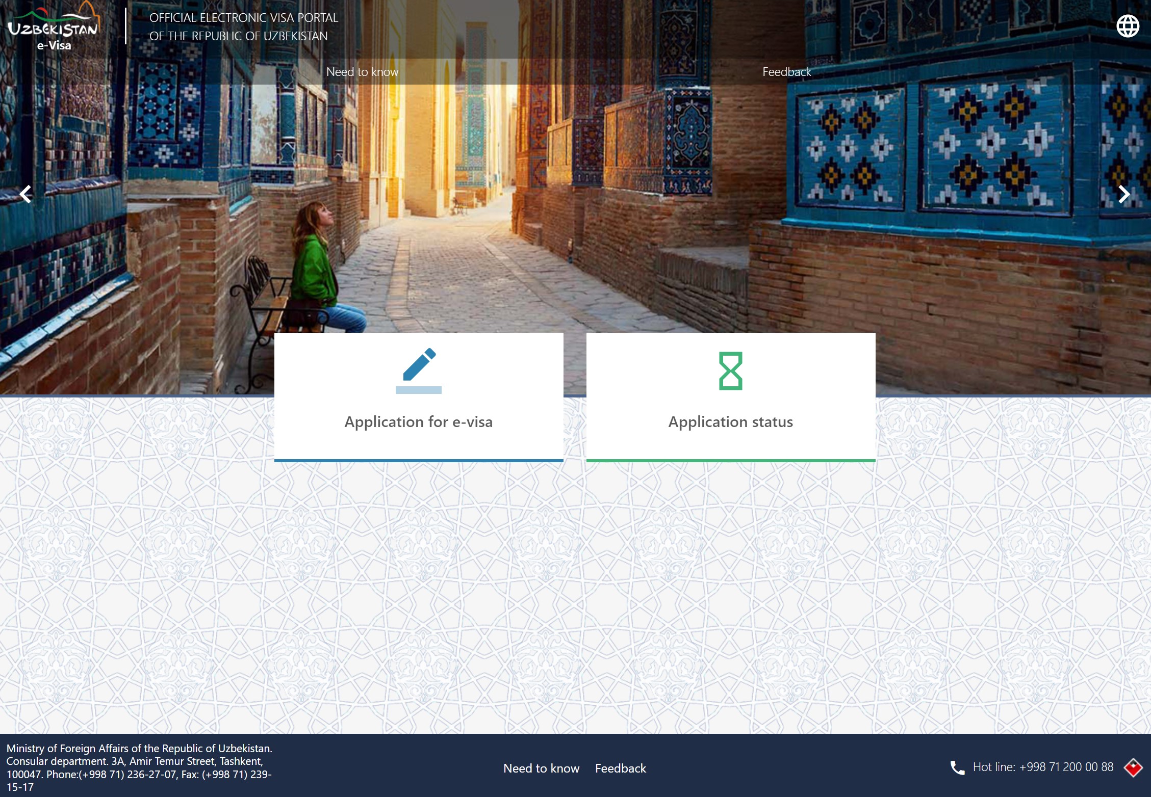 Official Electronic Visa Portal of the Republic of Uzbekistan Website
