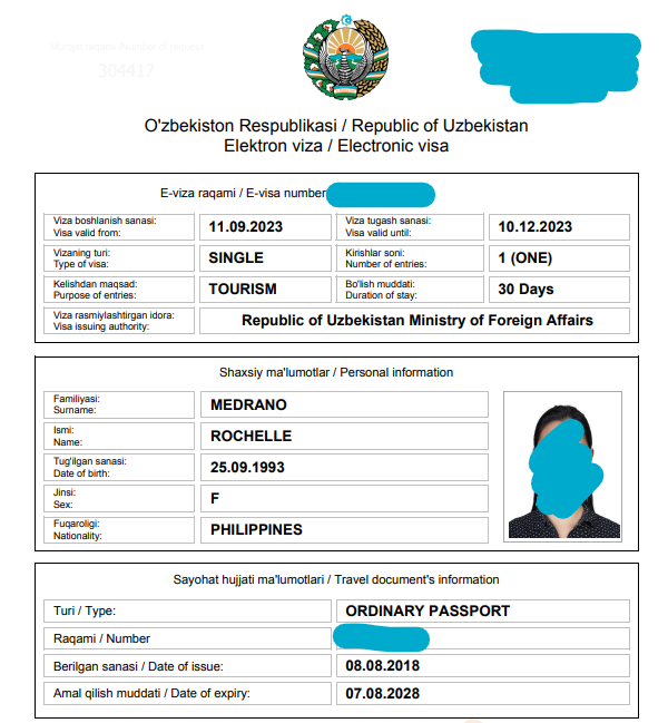 Uzbekistan Electronic Visa (E-Visa)