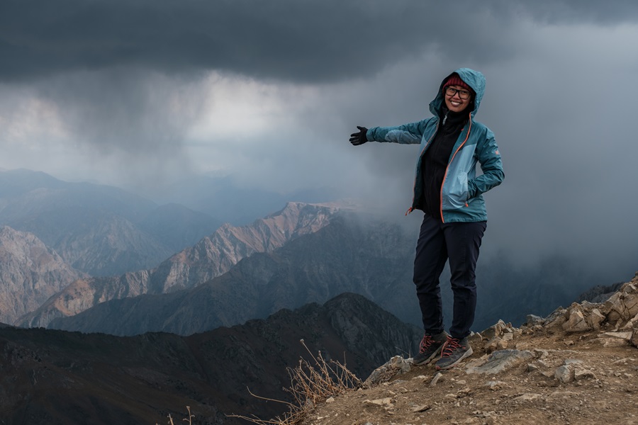A birthday blessing of diversion of Rain Clouds during hike in Big Chimgan in Uzbekistan