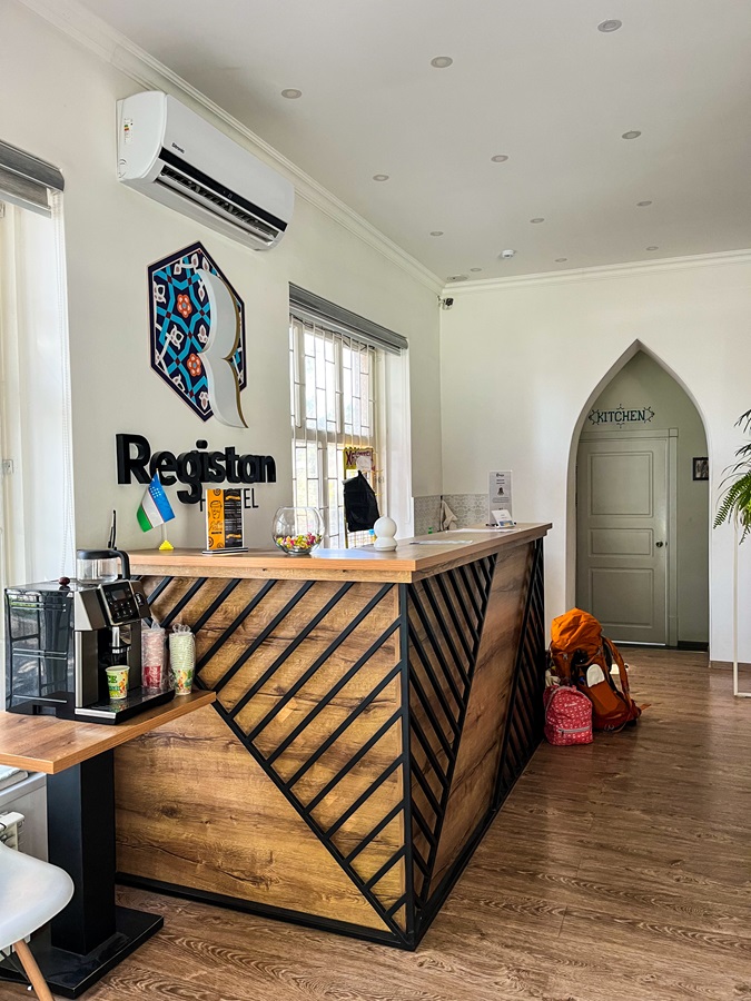 Reception Desk of the Registan Hostel in Samarkand