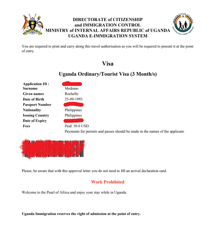 Approved Uganda E-Visa