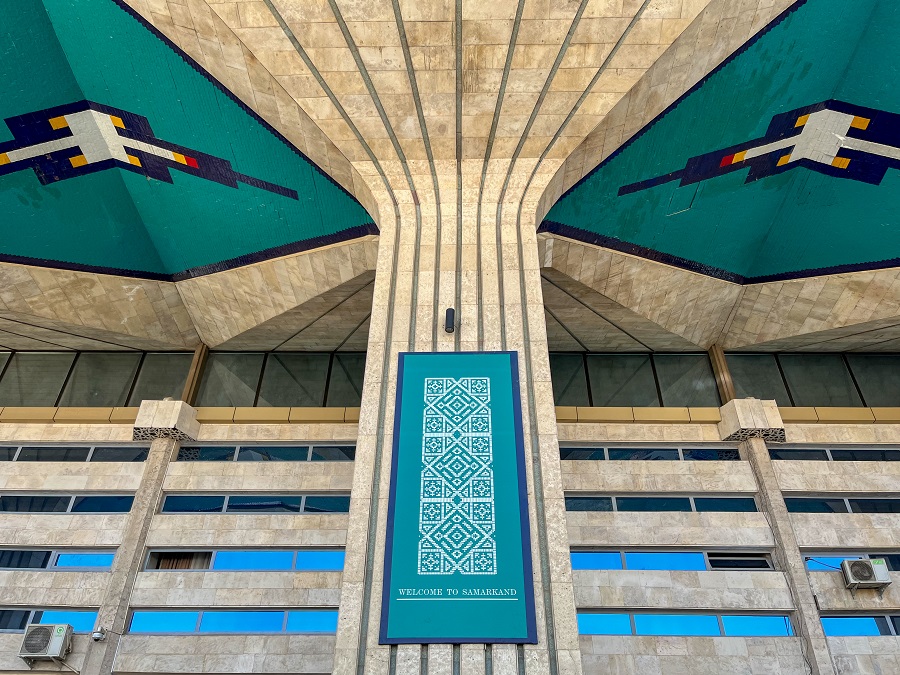 Samarkand Train Station's Ceilings with Artistic Details