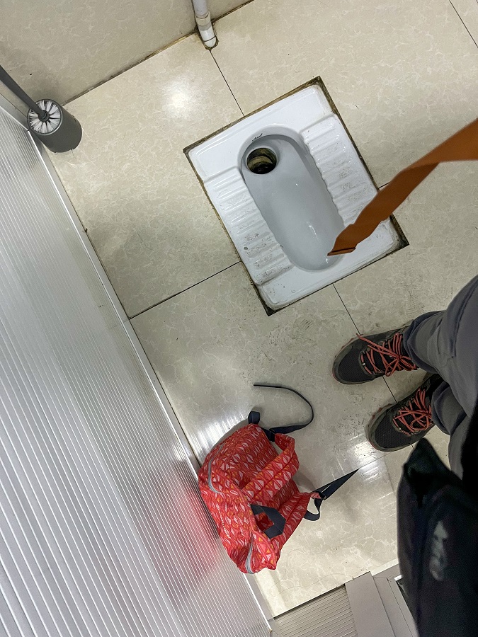 Common squat toilets in Central Asia 