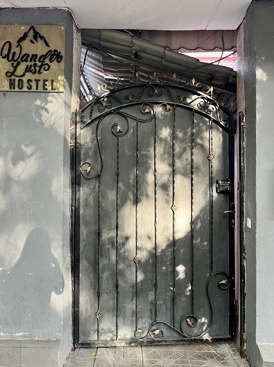 Wanderlust Hostel Entrance Door in Almaty