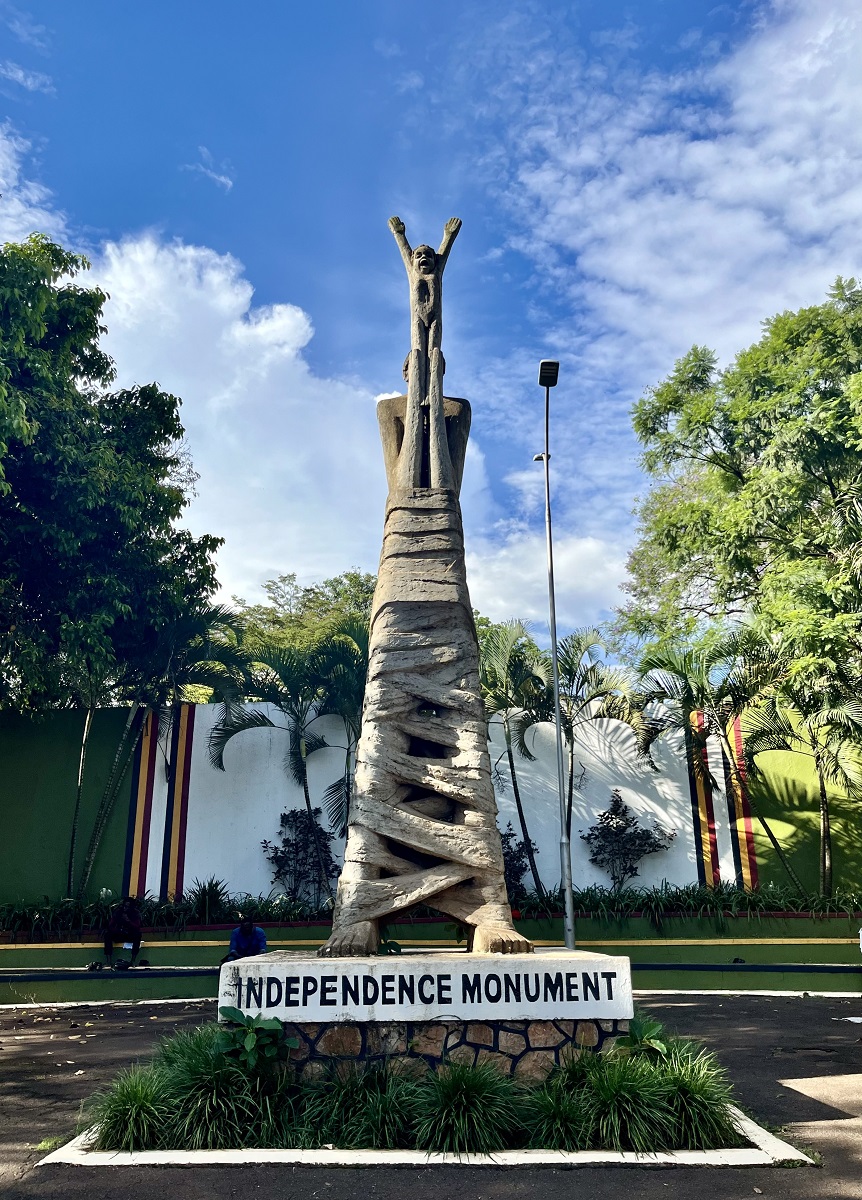 Independence Monument in Kampala near to Bushpig Backpackers Hostel