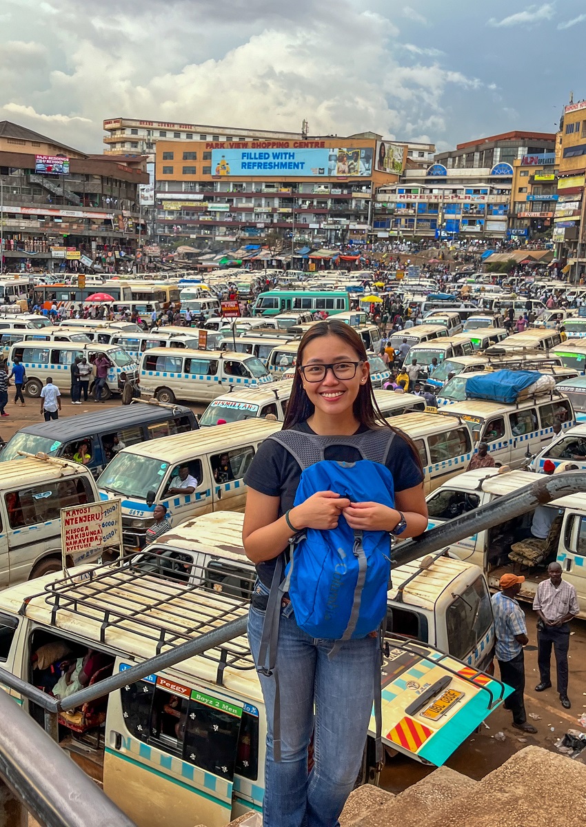 Posing at the Old Taxi Park in Kampala during my Kampala Walking Tour 