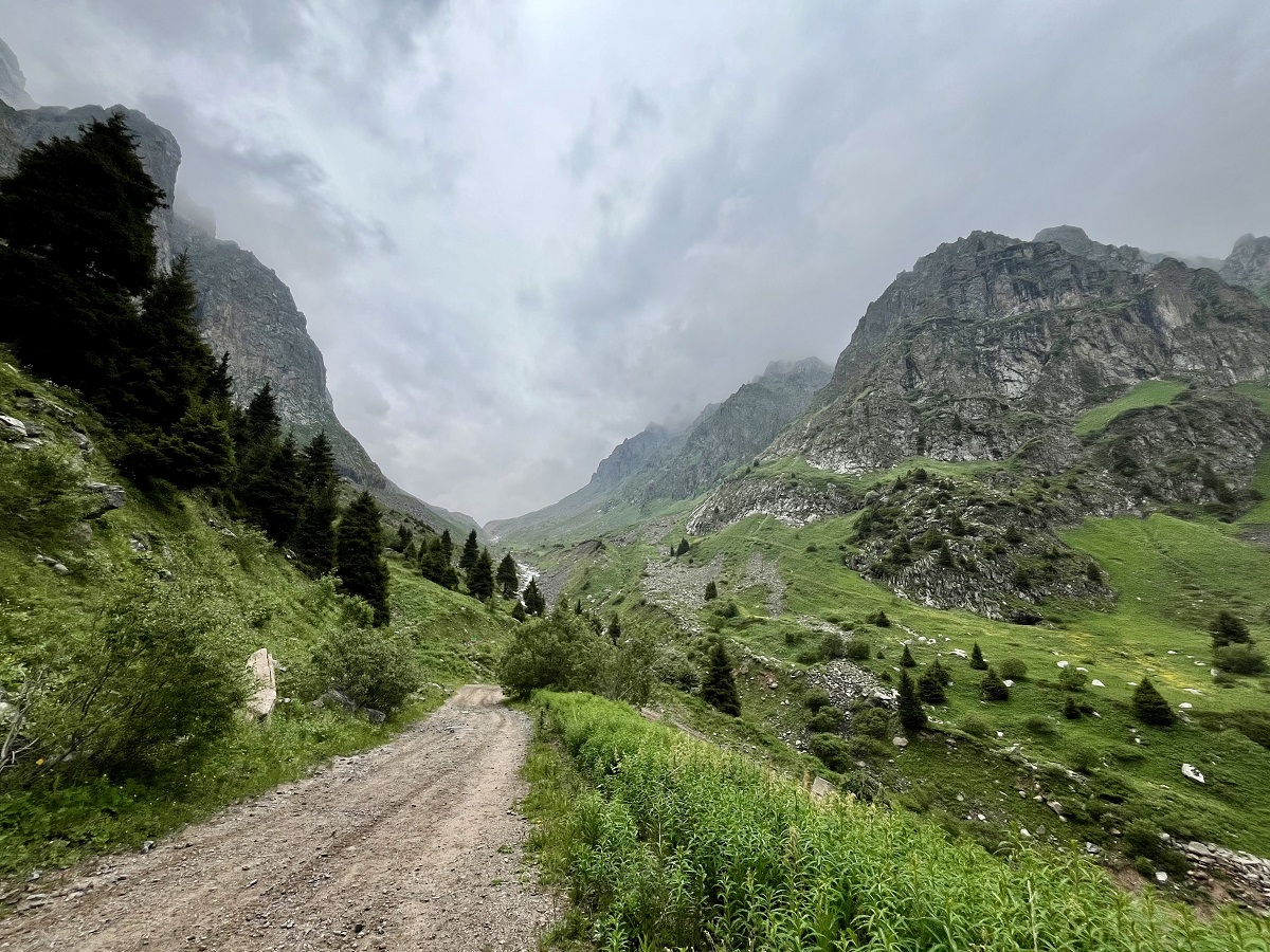 Hiking in Shymbulak during my solo travel in Kazakhstan