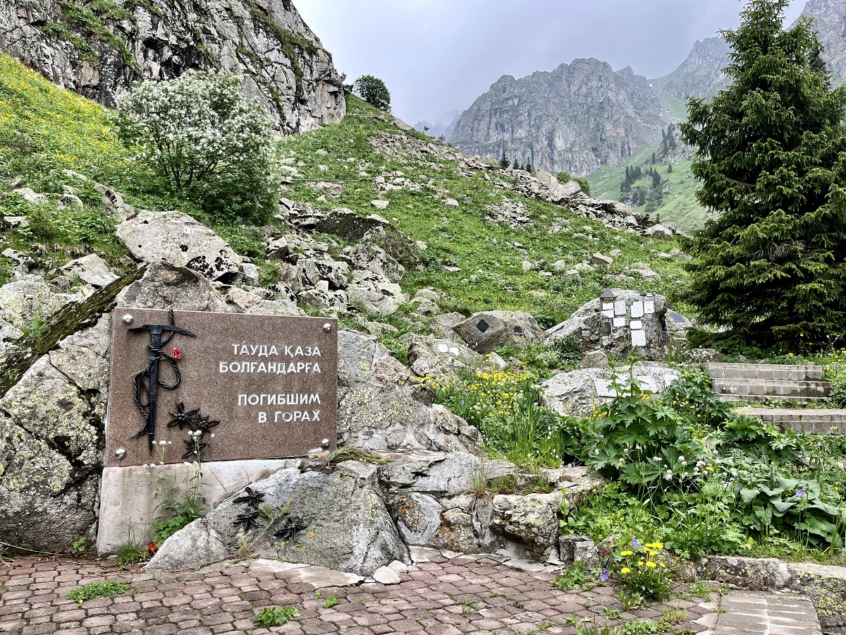 Mountaineers Memorial along the Small Almaty George in Shymbulak for the Fallen Mountaineers