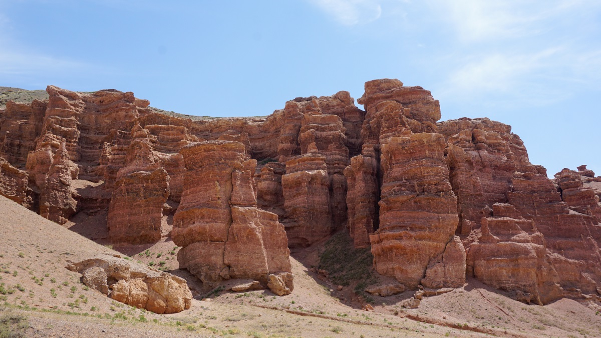 Rock Formations in Valley of Castles in Charyn Canyon