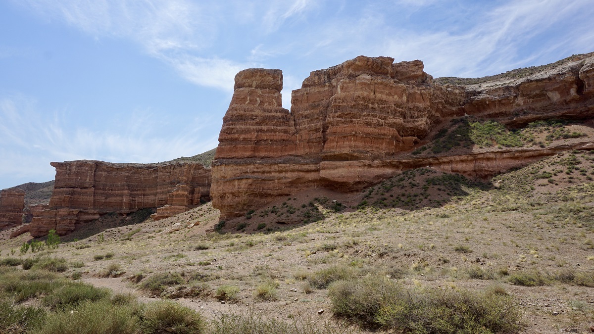 Rock Formations in Charyn Canyon National Park in Kazakhstan