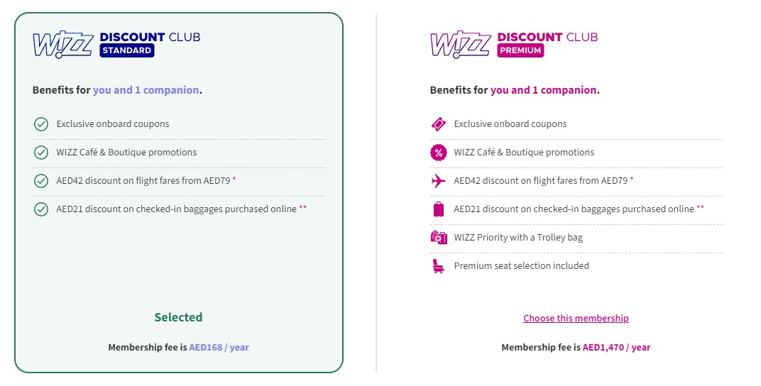 Discount Club Membership Fees of Wizz Air as of November 2024 