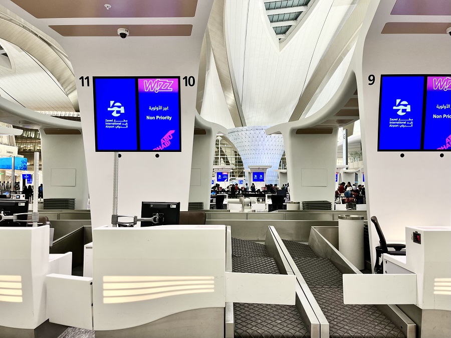 Wizz Air Check in Counter in Abu Dhabi International Airport 
