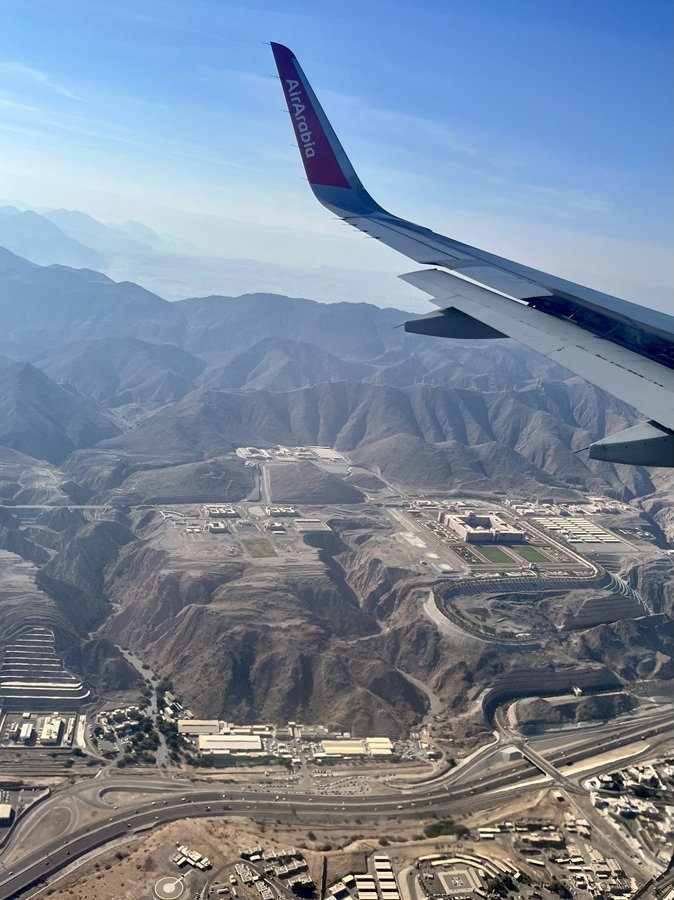 Air Arabia arriving on Muscat, Oman during my visa run experience 
