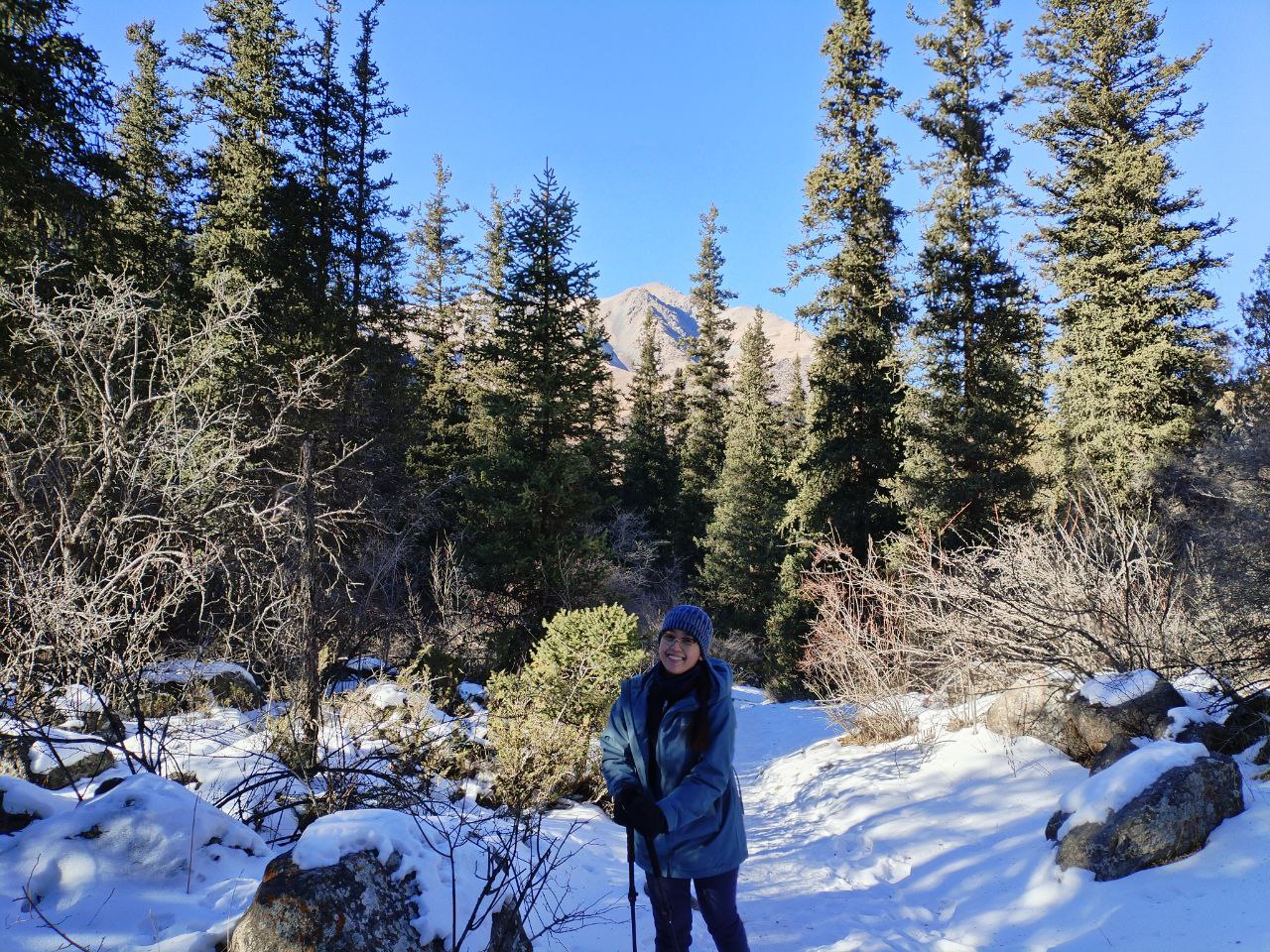 Winter in Ala Archa National Park in Kyrzgystan during my Four Seasons of Visit in Kyrgyzstan