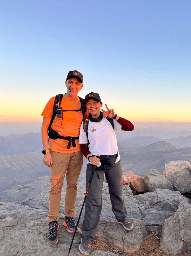 Photo Opportunity withh Tarek Zaidan who collaborated with Columbia for the Columbia Hike Society in the UAE 