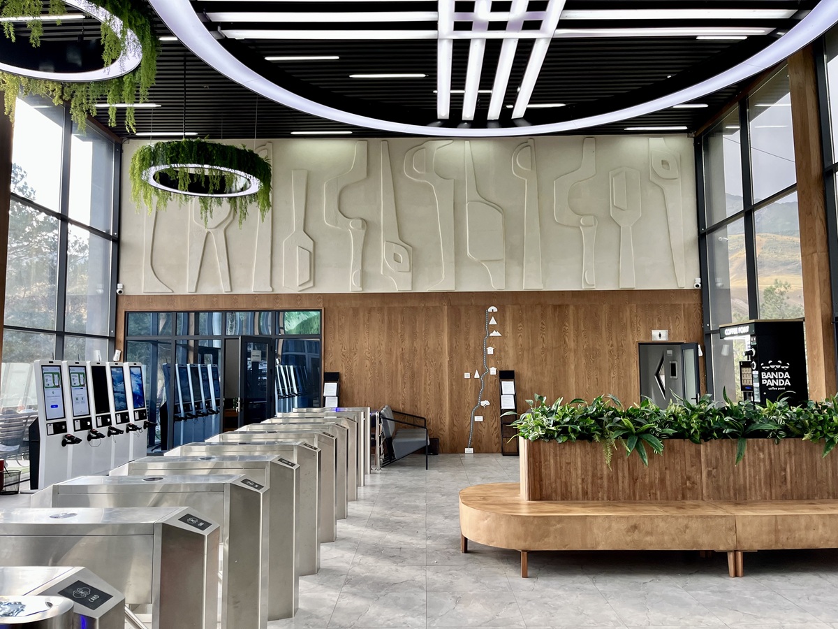 Beautiful interior of the new Ala Archa National Park Entrance Building in Kyrgyzstan