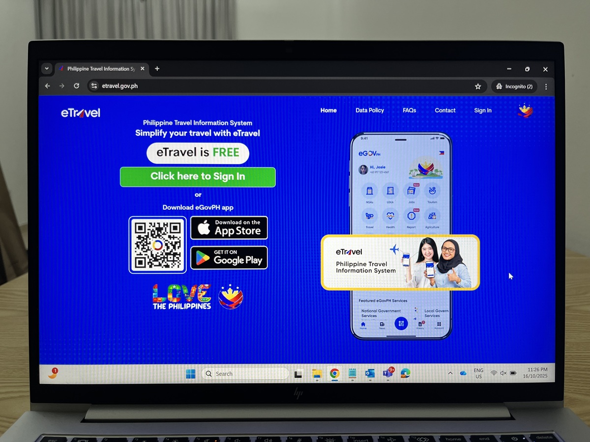 eTravel Registration for Travel to Philippines