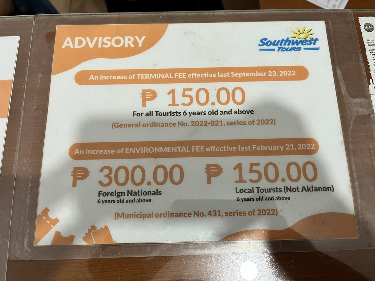 Boracay Fees apart from the Boat Ticket as of 2025 - Terminal Fee & Environmental Fee