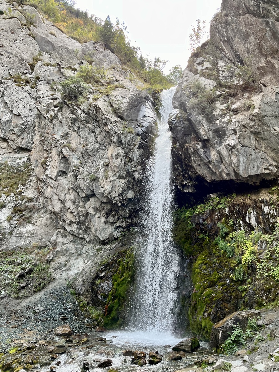 Teketor Waterfall during our Alamedin Gorge Hike in Kyrgyzsttan 