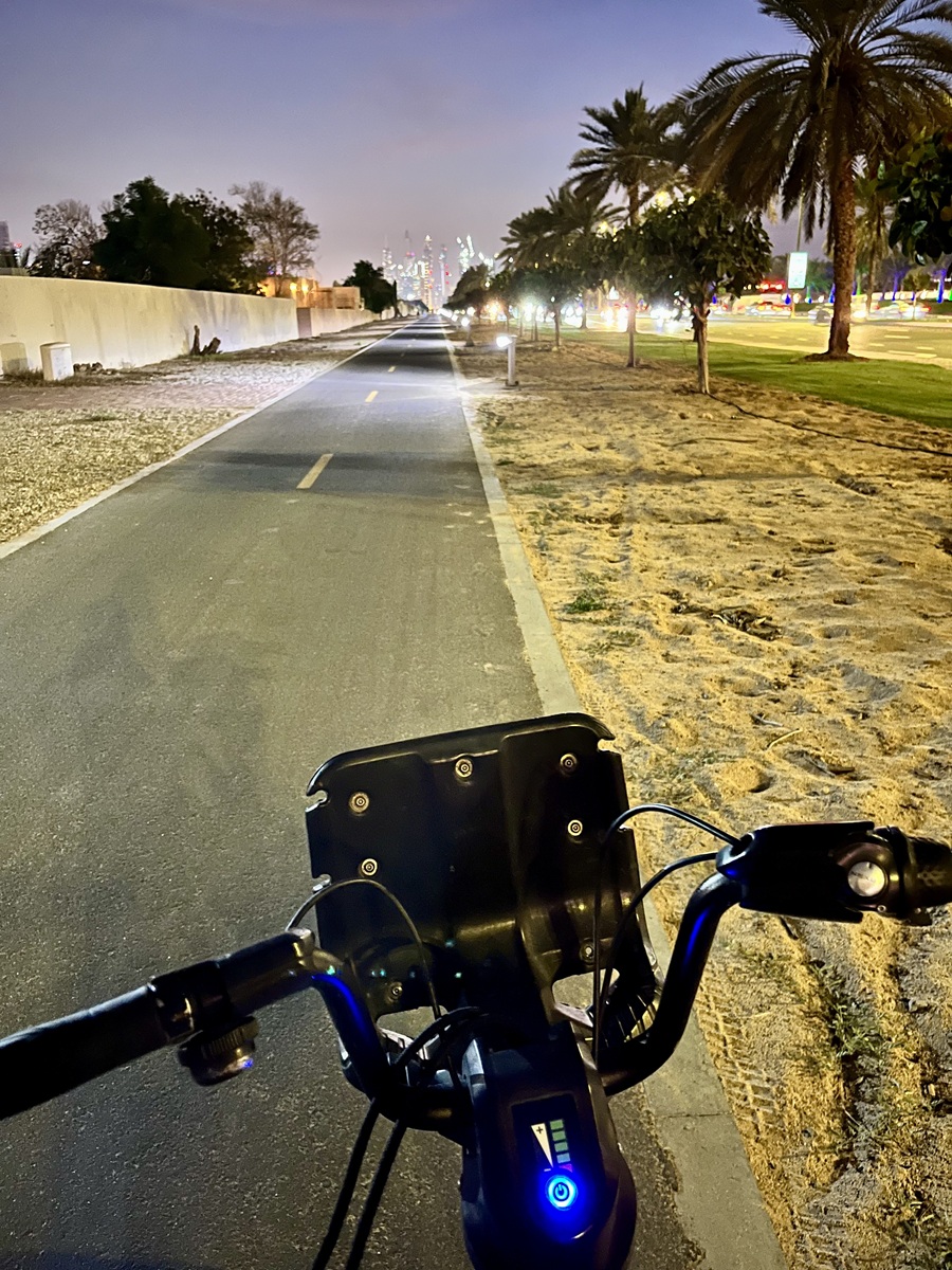 Cycling through Al Sufouh, Dubai
