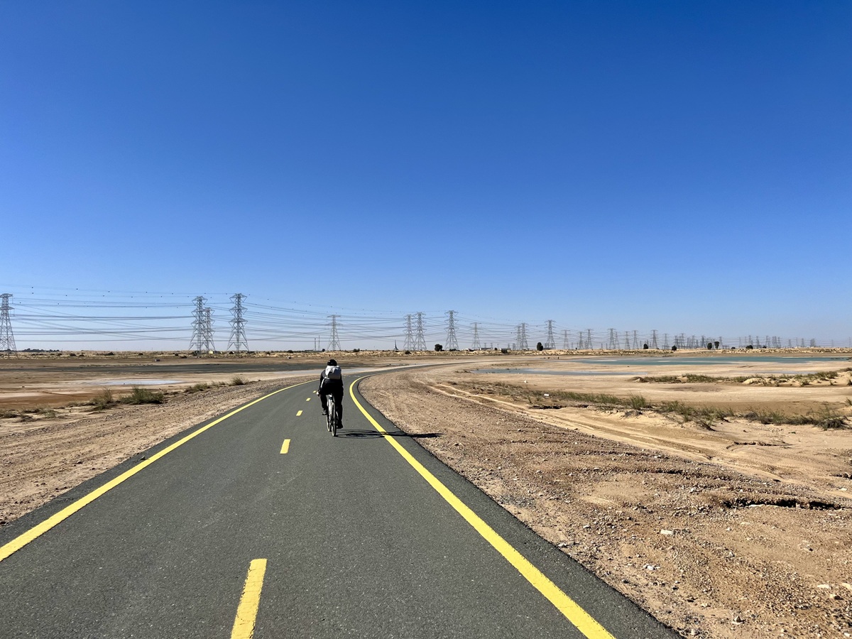 Cycling in Al Qudra in Dubai, UAE