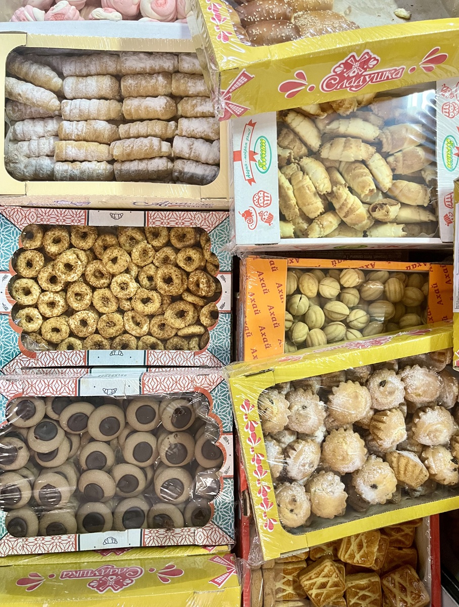 Local snacks in Almaty's Green Bazaar